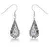 .45 Ct Tear Drop Rhodium Earrings with CZ