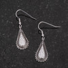 .45 Ct Tear Drop Rhodium Earrings with CZ