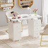 Manicure Table Nail Desk with Electric Dust Collector and 3 Dust Bags-Black