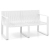 Weather-resistant Plastic 2-Person Bench with Curved Backrest-Blue