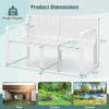 Weather-resistant Plastic 2-Person Bench with Curved Backrest-Blue