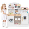 Kids Kitchen Set Wooden with Coffee Makers and Accessories-White