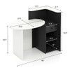 Front Reception Office Desk with Open Shelf and Drawer-Black & White