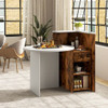 Front Reception Office Desk with Open Shelf and Drawer-Black & White
