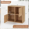 4-Cube Bookcase 3-Tier Bookshelf with Dual Anti-Tipping Kits and 2 Cabinets-Natural