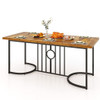 71 Inch Large Dining Table for 6-8 People Rectangular Wood Kitchen Table-Rustic Brown
