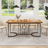 71 Inch Large Dining Table for 6-8 People Rectangular Wood Kitchen Table-Rustic Brown