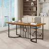 71 Inch Large Dining Table for 6-8 People Rectangular Wood Kitchen Table-Rustic Brown