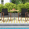 Outdoor Dining Chairs with Breathable Seat and Backrest Set of 2-Brown