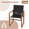Outdoor Dining Chairs with Breathable Seat and Backrest Set of 2-Brown