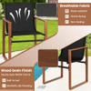 Outdoor Dining Chairs with Breathable Seat and Backrest Set of 2-Brown