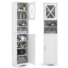 67 Inch Tall Bathroom Cabinet Freestanding Storage Cabinet with 5 Adjustable Shelves-White