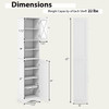 67 Inch Tall Bathroom Cabinet Freestanding Storage Cabinet with 5 Adjustable Shelves-White