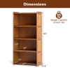 4-Tier Bamboo Bookcase with Doors for Study Room Living Room-Natural