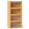 4-Tier Bamboo Bookcase with Doors for Study Room Living Room-Natural