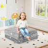 Foldable Floor Mattress for Kids with Washable Flannel Cover-Pink