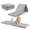 Foldable Floor Mattress for Kids with Washable Flannel Cover-Pink