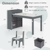 Kids Art Table and Chairs Set with 2 Chairs and Paper Roll-Gray