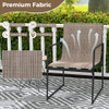 Outdoor Dining Chairs Set of 2 Patio Furniture Chair with Breathable Seat and Backrest-Brown