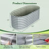 5 x 3 x 2 Feet Metal Oval Raised Garden Bed with Open Bottom Design-Silver