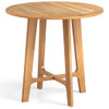 31.5 Inches Patio Dining Table with Slatted Tabletop and X-shaped Frame