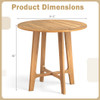 31.5 Inches Patio Dining Table with Slatted Tabletop and X-shaped Frame