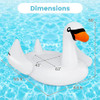 Giant Inflatable Swan Floating Island 4-Person Pool Float with 4 Cups Holders