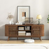 2-Door TV Stand for TVs up to 60 Inches with Adjustable Shelves-Walnut