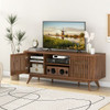 2-Door TV Stand for TVs up to 60 Inches with Adjustable Shelves-Walnut