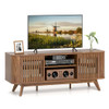 2-Door TV Stand for TVs up to 60 Inches with Adjustable Shelves-Walnut