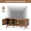 2-Door TV Stand for TVs up to 60 Inches with Adjustable Shelves-Walnut