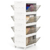 44 Gal 4-Pack Stackable Plastic Storage Bins with Lid for Bedroom Living Room-White
