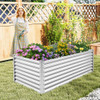 6 x 3 x 2 Feet Metal Rectangular Raised Garden Bed with Open Bottom Design-Silver 6 x 3 x 2 Feet Metal Rectangular Raised Garden Bed with Open Bottom Design-Silver