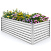 6 x 3 x 2 Feet Metal Rectangular Raised Garden Bed with Open Bottom Design-Silver 6 x 3 x 2 Feet Metal Rectangular Raised Garden Bed with Open Bottom Design-Silver
