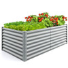 6 x 3 x 2 Feet Metal Rectangular Raised Garden Bed with Open Bottom Design-Silver 6 x 3 x 2 Feet Metal Rectangular Raised Garden Bed with Open Bottom Design-Silver