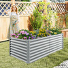 6 x 3 x 2 Feet Metal Rectangular Raised Garden Bed with Open Bottom Design-Silver 6 x 3 x 2 Feet Metal Rectangular Raised Garden Bed with Open Bottom Design-Silver
