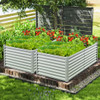 6 x 3 x 2 Feet Metal Rectangular Raised Garden Bed with Open Bottom Design-Silver 6 x 3 x 2 Feet Metal Rectangular Raised Garden Bed with Open Bottom Design-Silver