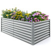 6 x 3 x 2 Feet Metal Rectangular Raised Garden Bed with Open Bottom Design-Silver 6 x 3 x 2 Feet Metal Rectangular Raised Garden Bed with Open Bottom Design-Silver