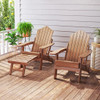 All-Weather HIPS Patio Adirondack Lounge Chair with Retractable Footrest-Navy