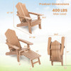 All-Weather HIPS Patio Adirondack Lounge Chair with Retractable Footrest-Navy