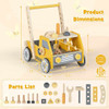 2-in-1 Wooden Baby Walker with Adjustable Speed and Bottom Storage-Yellow