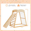 6-in-1 Jungle Gym Wooden Indoor Playground with Double-Sided Ramp and Monkey Bars-Multicolor