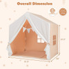 Kid's Play Tent with Washable Cotton Mat and Flag Banner-Pink
