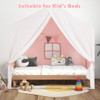 Kid's Play Tent with Washable Cotton Mat and Flag Banner-Pink
