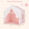 Kid's Play Tent with Washable Cotton Mat and Flag Banner-Pink