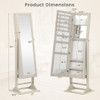 Freestanding Lockable Jewelry Armoire with Full-Length Mirror and 6 LED Lights-Natural