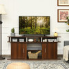 63 Inch TV Entertainment Console Center with 2 Cabinets-Walnut