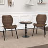 Dining Chairs Set of 2 with Padded Back  Metal Legs and Adjustable Foot Pads-Brown
