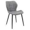 Dining Chairs Set of 2 with Padded Back  Metal Legs and Adjustable Foot Pads-Brown