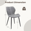 Dining Chairs Set of 2 with Padded Back  Metal Legs and Adjustable Foot Pads-Brown